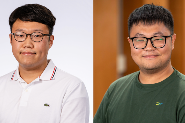Side by side portrait photos of Ikhwan Kweon and Tangchen Liu, who are both Martin PhD students. 