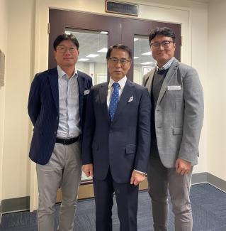 Dr. Kim, Young Chan Kim, and Jungseon Son pictured at the KY State Capitol