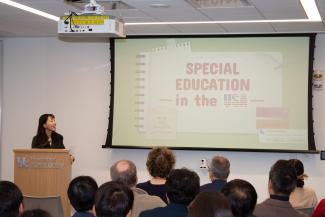 Misun Park giving presentation on Special Education in Korea & the United States. 