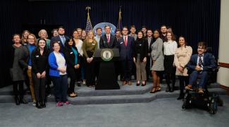 Group of Martin School students with the KY Governor