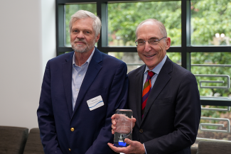 University Research Professor William Hoyt and UK President Eli Capilouto pictured together at the 2024 Research Reception.