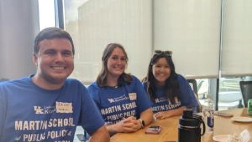 Public policy student ambassadors at the K Week Public Policy Welcome event in 2023.