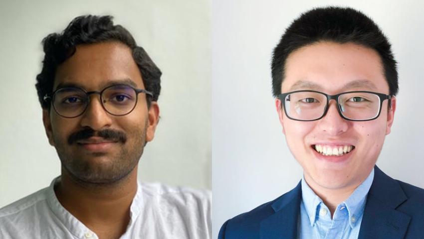 Headshot photos of Dr. Chuanyi Guo and Dr. Taha Hameduddin, side by side. 