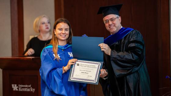 2022 May Graduation, Ron presents Sophie Beavin Degree